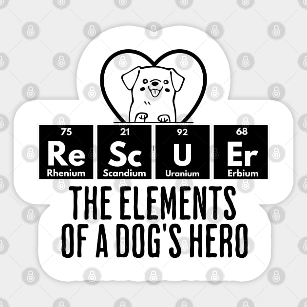 ReScUEr: The Elements of a Dog's Hero, Dog Rescue design Sticker by Luxinda